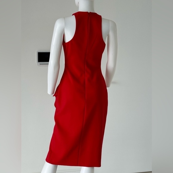 Likely Wo Rosella Ruffle Sheath Dress in Scarlet Red size 2 - Picture 3 of 4